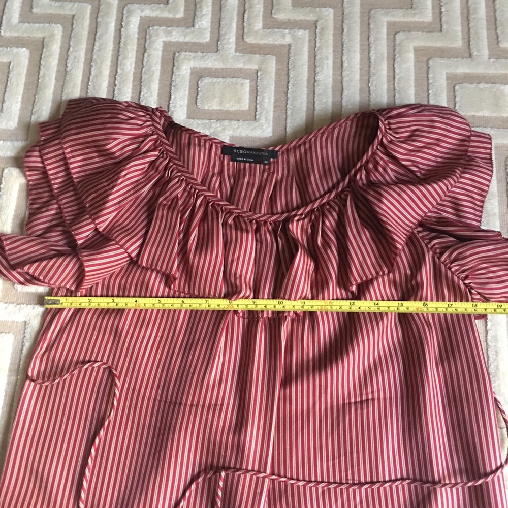 100% SILK RUFFLED TOP - Picture 4 of 8